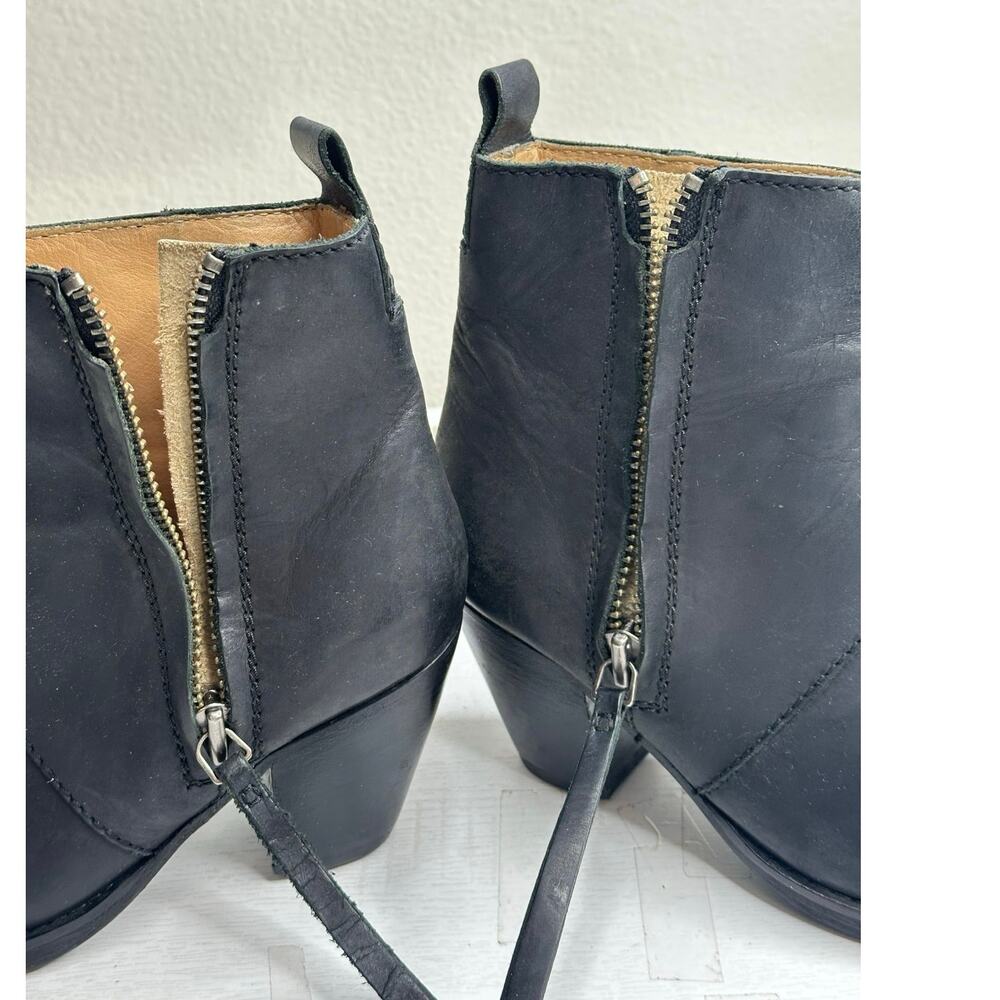 Acne Studios 37 Black Leather Ankle Boots US 6.5 7 Block Heel Made in Italy Luxe - Picture 8 of 8